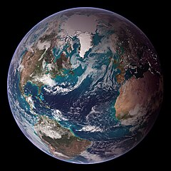 Атлантический океан   Мозаика фотографий Западного полушария с изображением Северной Атлантики и части Южного Континента   Европа   ,   Африка   ,   Южная америка   ,   Северная Америка   Государственная выставка